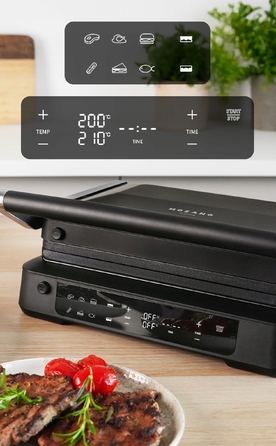 Електричний гриль-притискач 2000 Вт, розкладний тостер із таймером та двома термостатами