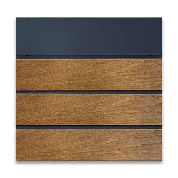 Поштовий ящик Metzler Anton вуличний з газетницею, антрацит. Сучасний дизайн, імітація дерева, з гравіюванням таблички з ім'ям.