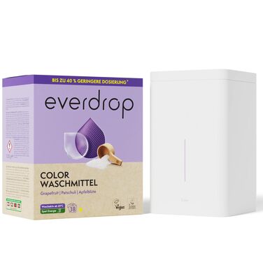Набір пральних капсул для кольорових речей everdrop (38 циклів прання, з боксом для зберігання)