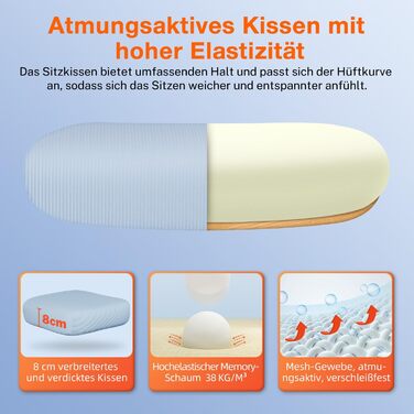 Ергономічне крісло для офісу з регульованою підголівником, підтримкою попереку та відкидними підлокітниками, крісло для начальника, 150 кг, функція гойдання до 135° (Блакитний, Модель 2)