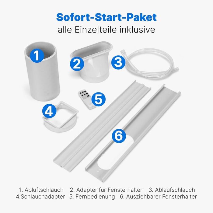 Мобільний кондиціонер Clatronic® CL 3716 з Wi-Fi | 3-в-1: охолодження, осушення, вентиляція | 9000 BTU | з випускним шлангом
