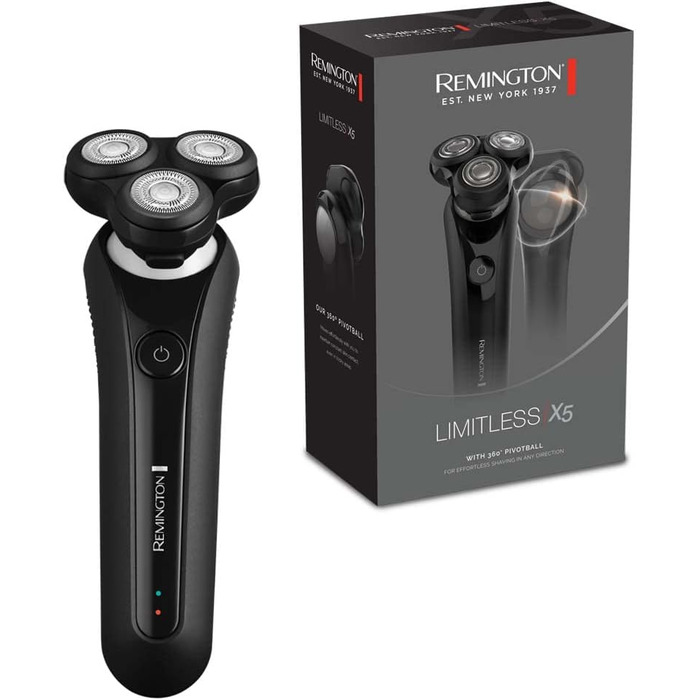 Електричний голчастий верстат Remington XR1750 для чоловіків – гоління мокрим та сухим, голчастий верстат з поворотним голівкою 360°, тример, PowerSense, акумулятор, USB-зарядка, червоний