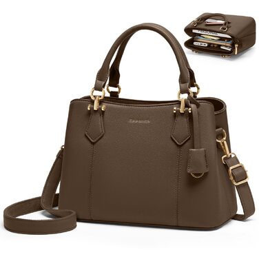 Жіноча сумка RAINSMORE середнього розміру з екошкіри, сумка-тоут на плече, колір кава