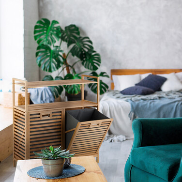 Relaxdays Laundry Basket with 2 Shelves
