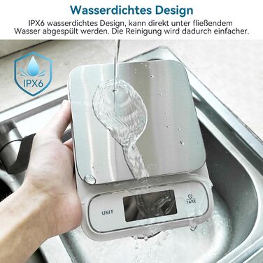 Кухонні ваги BOMATA, цифрові, 5 кг, точність 0,1 г, з підсвічуванням, платформа з нержавіючої сталі, білий колір