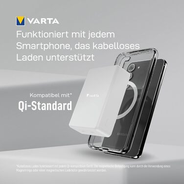 Повербанк VARTA Power Bank Energy 10000 mAh 20W, USB-C та USB-A, Li-Polymer, Pass-Through зарядка, Mag Pro 10000 білий