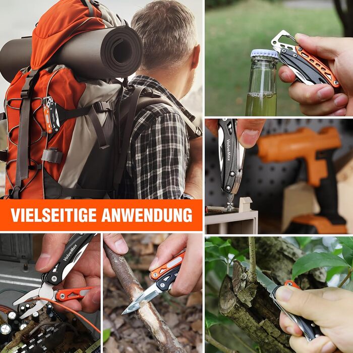 Мультитул ValueMax 9-в-1: мультиінструмент з плоскогубцями та ножем для кемпінгу та ремонту