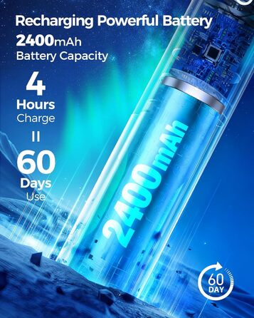 Електрична зубна щітка Rotierende для дорослих з 8 насадками, 4 режимами чищення, акумулятором на 60 днів та Smart-таймером на 2 хвилини - професійна електрична зубна щітка (чорна)