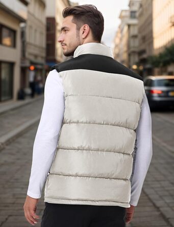 Чоловіча зимова жилетка AIEOE з капюшоном, тепла степна жилетка, стильний блоковий колір, розміри EU S-XL (Хакі, L)