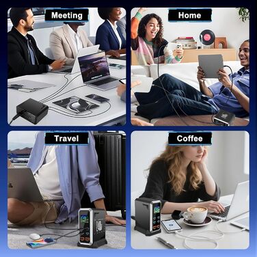 Зарядний пристрій USB-C 240W GaN 6 портів: PD 140W, 65W, 60W, Power Delivery для MacBook, iPhone, iPad, Samsung