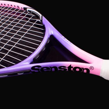 Senston Tennis Racket 19/23/25 Inch One-Piece Design with Tennis Bag, Overgrip & Vibration Dampener - Pink