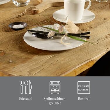 vivo by Villeroy & Boch Group - Voice Basic Cutlery Set, 30-piece, for up to 6 people, stainless steel, rust-proof, dishwasher-safe