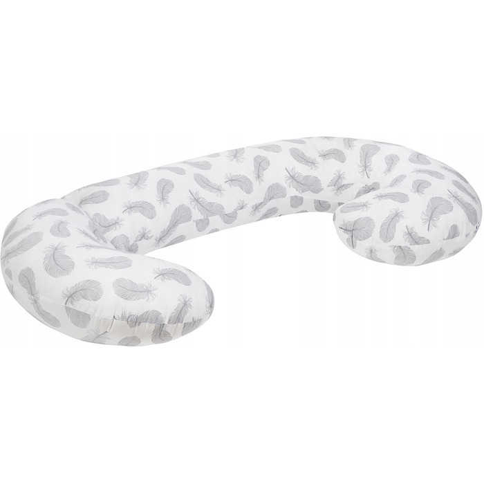 Наволочка на подушку для вагітних Babymam, біло-сіра