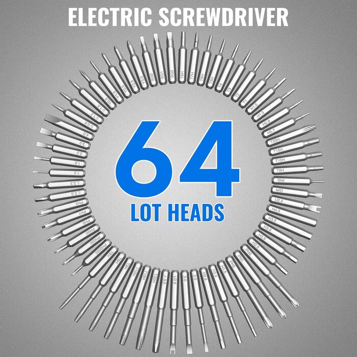 Акумуляторний електрошуруповерт Mini 3.7V з набором біт 72-в-1 для ремонту електроніки, ноутбуків, окулярів та годинників