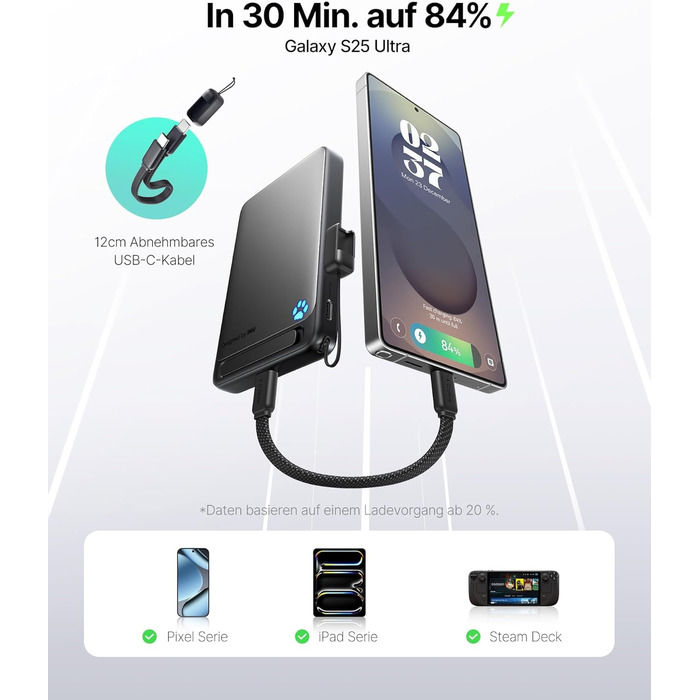 Power Bank INIU 10000mAh MagSafe Qi2 Рожевий – Зовнішній акумулятор 45W з USB-C, підставка для iPhone 17-12