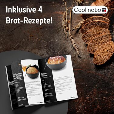 Coolinato – 3-in-1 Universal Bowl Silicone Mold 24 cm – Dough Bowl, Proofing Basket, and Bread Baking Mold all in one - BPA-Free & Oven-Safe up to 230°C – Platinum Silicone - Ideal for Mixing & Baking Bread - Red