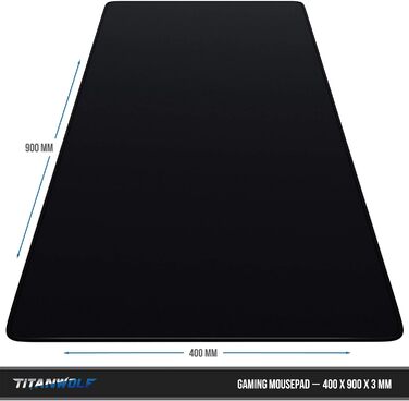 Ігрова миша XXL Titanwolf Schwarz 900 x 400mm - килимок для миші, 90x40 см