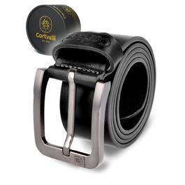 Чоловічий шкіряний ремінь преміум-класу з подарунковою коробкою. Ширина 40 мм, регульований, підходить до джинсів, чинос, костюма та штанів. Чорний колір, 120 см.