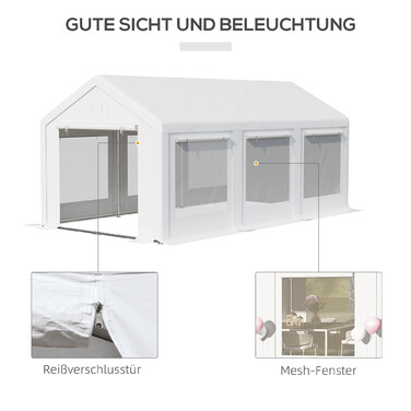 Outsunny Large Party Tent 6x3m with Removable Side Walls and Windows for Outdoor Events, Waterproof and Sturdy