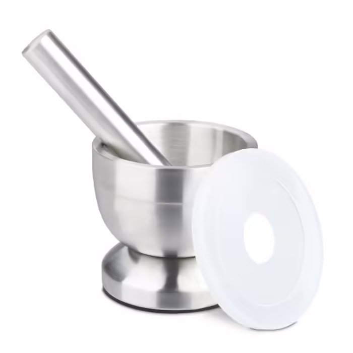 Relaxdays Mortar and Pestle, Stainless Steel