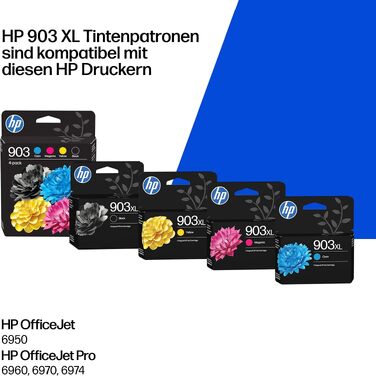 Оригінальний чорний картридж HP 903XL для принтера, підвищена ємність (нова версія)