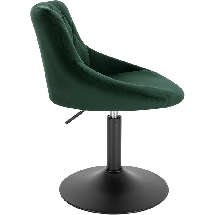 WOLTU Adjustable Velvet Bar Stool with Backrest - Swivel, Dark Green - Set of 2