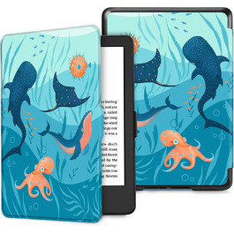 Чохол Fintie для Kindle 6' (11-те покоління) 2024/2022 з авто-функцією сну/пробудження, синій окантовка 'Океанський мармур'