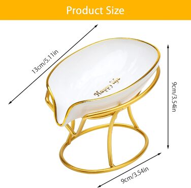 Миска для мила з отвором для стоку, тримач для мила в душ, полиця для мила у формі листка, вінтаж, декор для кухні, ванної кімнати, душу, умивальника (білий)