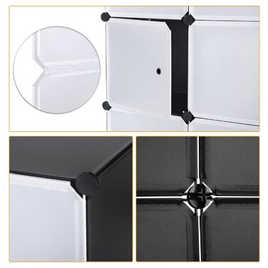 WOLTU Wardrobe/Cloakroom Cabinet with Shelf System/Bookcase/Shoe Rack with 2 Clothes Rails SR0090sw