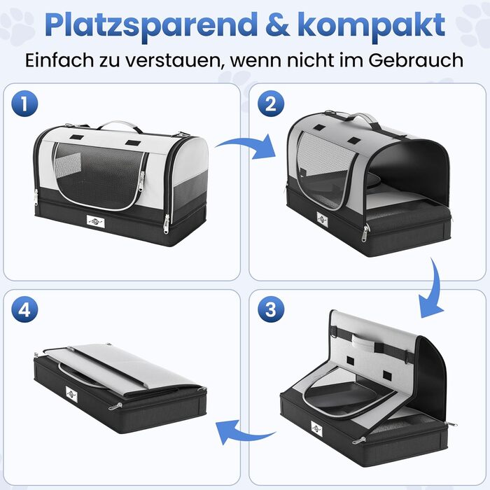 Транспортна сумка Smart-Planet® для котів та собак до 8 кг, 50x30x30 см, знімний піддон, зручний ремінь для перенесення