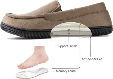 Чоловічі домашні тапочки RockDove Alexander з дихаючим фланелевим підкладкою та неслизькою підошвою з піни (44 EU, Мокка)