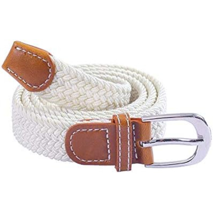 Жіночі еластичні пояси Chalier (2 шт.) - плетений стрейч-пояс, чорний та темно-синій, універсальний розмір, темно-синій та білий