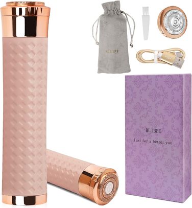 Електричний пристрій для видалення волосся для жінок, перезаряджуваний, безболісний епілятор для губ, рук, обличчя, пушкового волосся (рожевий)