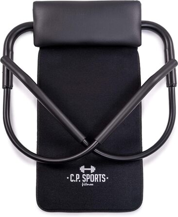 C.P. SPORTS AB Roller - Abdominal Trainer | Professional Ab Roller with Headrest & Mat for Abdominal Muscle Training & Fitness | Steel pipe black - foldable - space-saving for abdominal workout at home