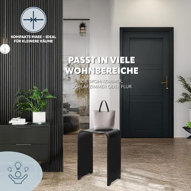 Bremermann Bath Stool, Acrylic Shower Stool, approx. 33 x 27.5 x 48 cm (W/D/H), with handle recess, ergonomically shaped, maximum load capacity 130 kg (matte black)