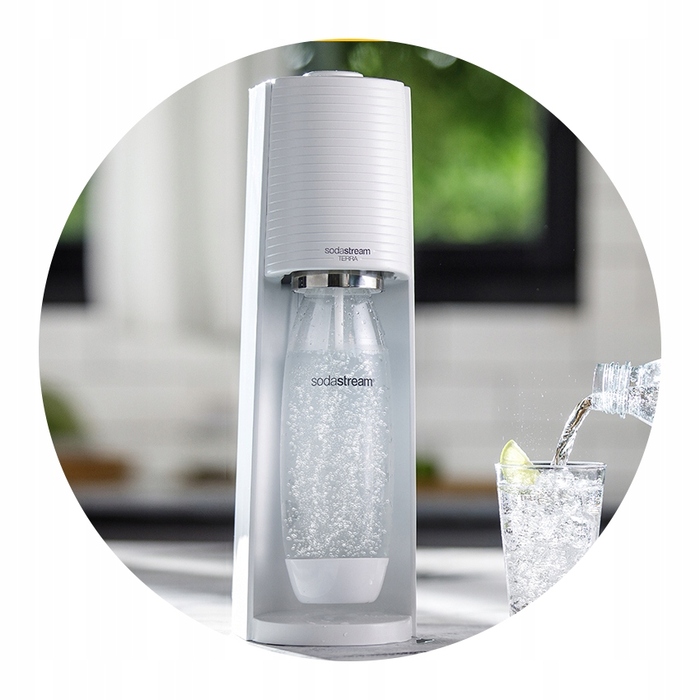 Сифонізатор для газованої води SodaStream Terra, білий (балон CO2 та пляшка 1 л у комплекті)