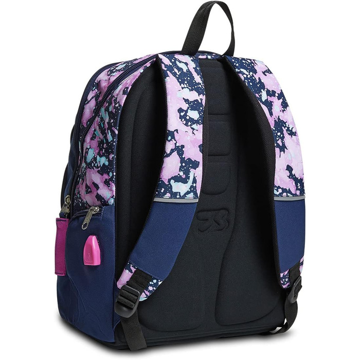 Рюкзак Seven Rucksack Advanced: для школи, університету та відпочинку. Об'ємний рюкзак для підлітків, дівчаток та хлопчиків з відділенням для ноутбука та кишенькою для пляшки. Кольори: рожевий, фіолетовий, темно-синій III