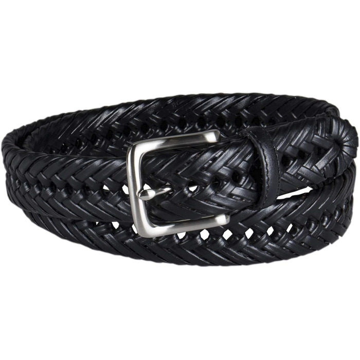 Чоловічий шкіряний ремінь Tommy Hilfiger, плетіння, чорний, розмір M