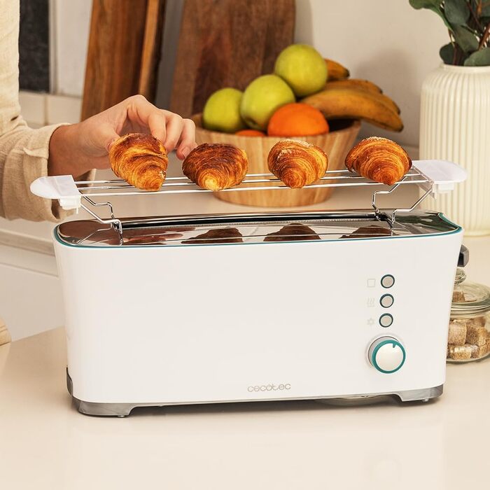 Тостер Cecotec Toast&Taste Extra W, 1000 Вт, 7 рівнів підсмажування, автоматичний викид, білий