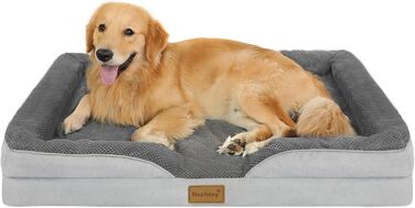 Orthopedic Dog Bed for Large Dogs - Dog Basket, Dog Sofa, Washable with Oval Foam, Dog Couch with High Rim and Non-Slip Bottom for Large Dogs, 111x80cm