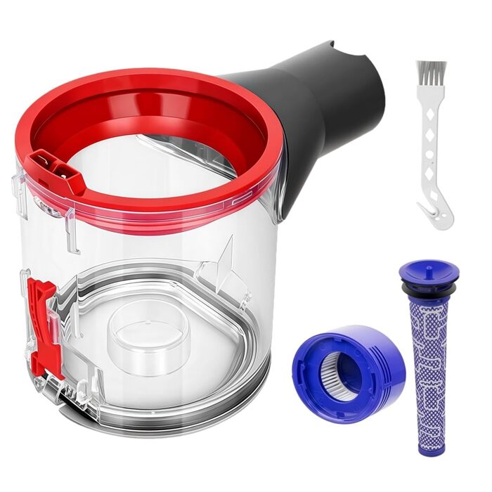 Замінник пилозбірника для пилососа Dyson V7 (SV11)/V8 (SV10) з попереднім фільтром, фільтром та щіткою для чищення, аксесуар для пилососа Dyson, запчастини для пилососа