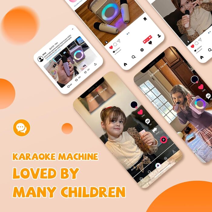 Караоке іграшка Ankuka для дітей та дорослих з 2 мікрофонами, портативна караоке-машина з LED-підсвічуванням та ефектами зміни голосу, подарунок для дітей 3-18 років, хлопчиків та дівчаток