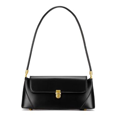 Жіноча сумка-клатч вінтажний стиль, екошкіра, чорна. Сумка через плече з пряжкою