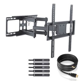 Настінне кріплення для телевізора 23-42 дюйми (58-107 см) LCD LED OLED | Поворотне, нахильне, висувне | VESA 100x100-200x200 | Чорне, до 25 кг