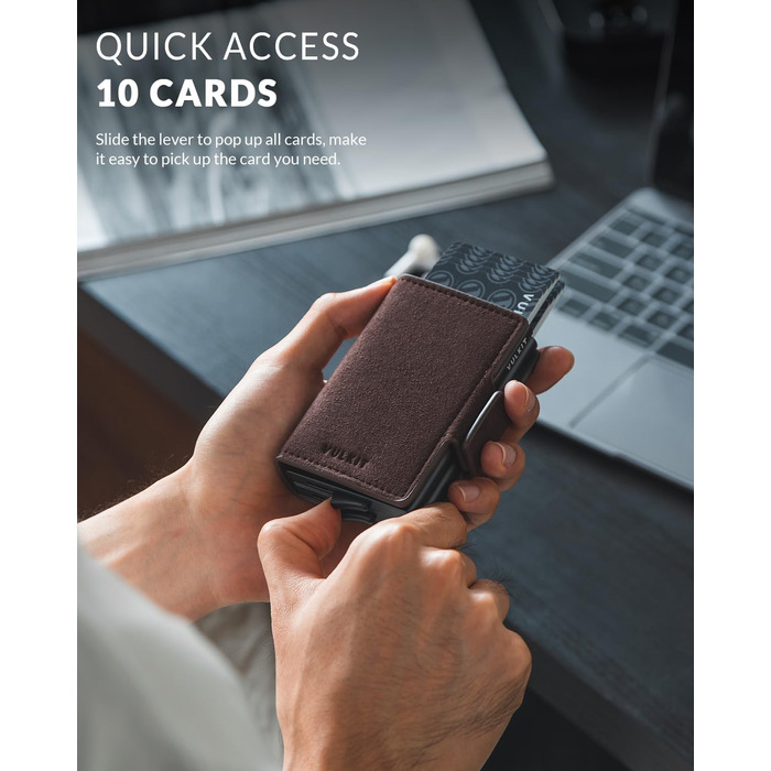 Чохл для карток VULKIT: шкіряний гаманець для чоловіків з RFID захистом (колір коричневий)