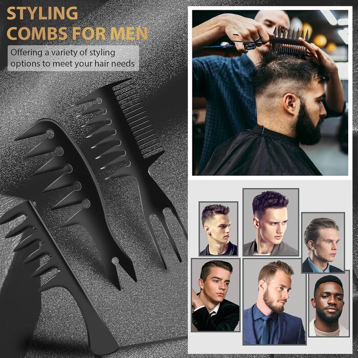 Набір для чоловічого стайлінгу Kamm,DUAIU: 7 предметів для догляду за волоссям, щітка, гребінець, текстуризація, укладання