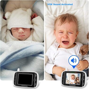 Дитячий відеоняня HelloBaby HB32 з камерою, 3.2' LCD екран, двосторонній зв'язок, нічне бачення, моніторинг температури, білий