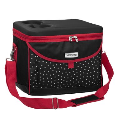 Кühltasche 22 L Picknick Kühlbox 35 x 24 x 27 cm - Farbauswahl (Schwarz Weiß Gepunktet) - Холодильна сумка Андора 22 л для пікніка, 35 x 24 x 27 см, чорно-біла в горошок