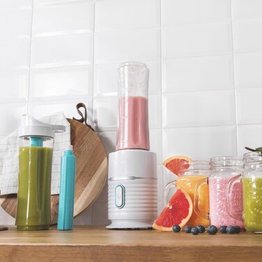 Cecotec Portable Single Blender Power Titanium 300 EasyGo - 350W Ice Crushing Blender with Titanium Coating, 2 Bottles & 2 Cups