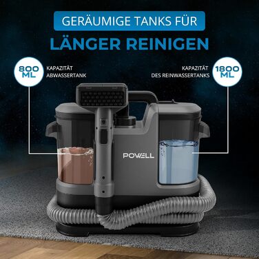 Портативний пилосос для чищення килимів Powell 450W - 13kPA, для килимів, диванів, оббивки, авто